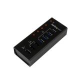 StarTech.com - Hub Concentrador USB 3.0 (5Gbps) de 4 Puertos y 3 Puertos de Carga USB ( 2x 1A y 1x 2A) - Ladrón con Carcasa de M
