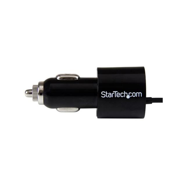 StarTech.com - Cargador USB de 2 Puertos para Coche con Cable Micro USB y puerto USB - Negro