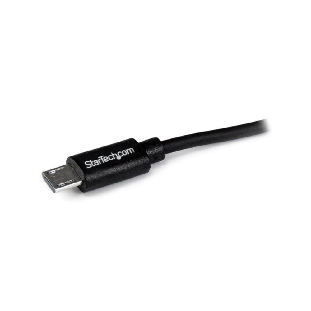StarTech.com - Cargador USB de 2 Puertos para Coche con Cable Micro USB y puerto USB - Negro