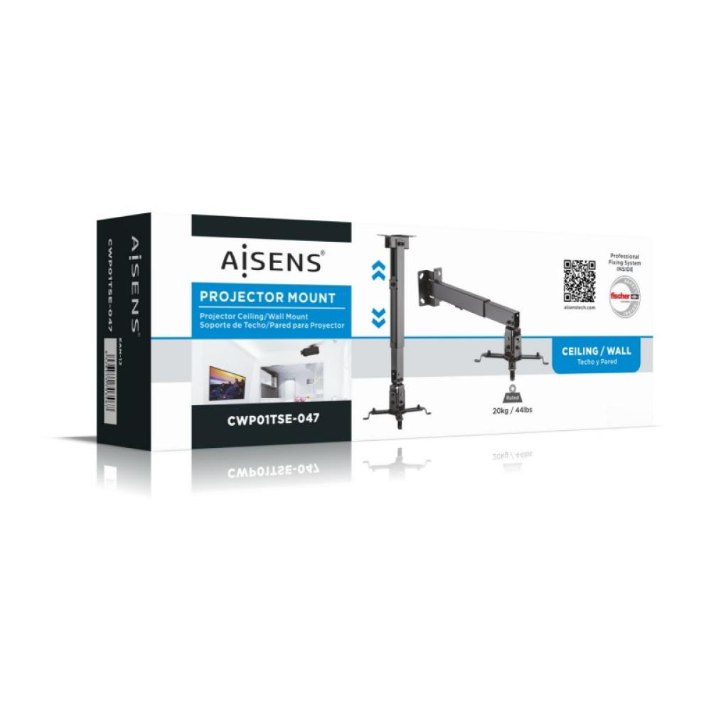 AISENS - CWP01TSE-047 montaje para projector Techo/pared Negro