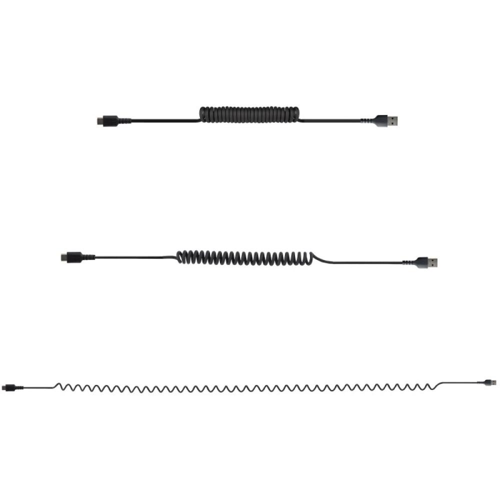 StarTech.com - Cable de 1m de Carga USB A a USB C, Cable USB Tipo C Rizado de Carga Rápida y Servicio Pesado, Cable USB 2.0 A a