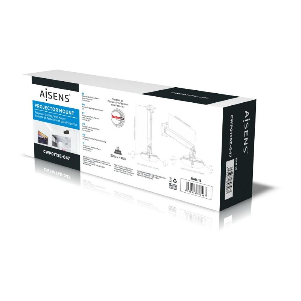 AISENS - CWP01TSE-047 montaje para projector Techo/pared Negro