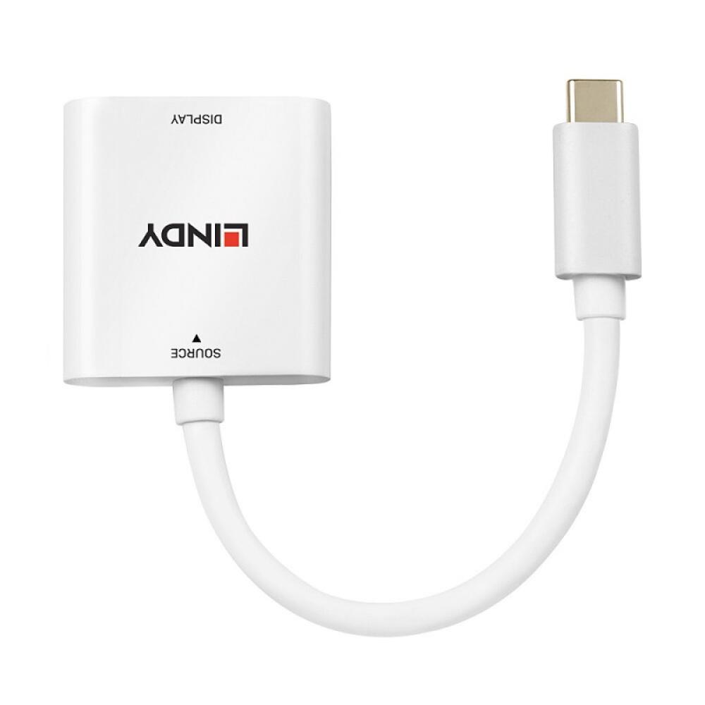 Lindy - 43339 adaptador de cable de vídeo 0,1 m USB Tipo C HDMI Blanco