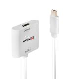 Lindy - 43339 adaptador de cable de vídeo 0,1 m USB Tipo C HDMI Blanco