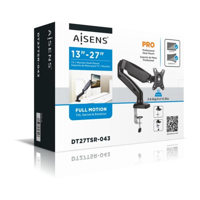 AISENS - DT27TSR-043 soporte para monitor 81,3 cm (32") Negro Escritorio