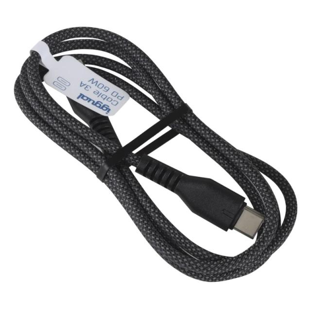 iggual - Cable USB-C a tipo C 60W 3A 100 cm trenzado