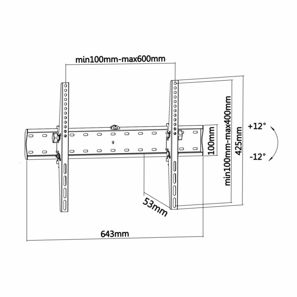 AISENS - WT70T-017 soporte para TV 177,8 cm (70") Negro