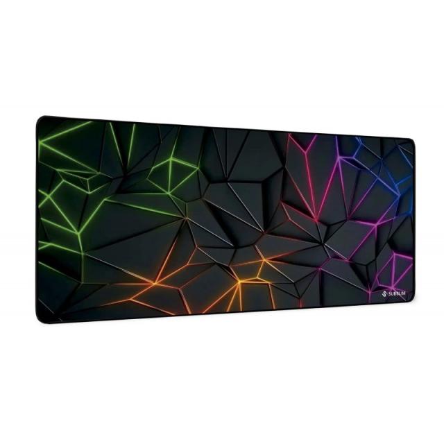 SUBBLIM - Neon Obsidian XL Alfombrilla de ratón para juegos Negro, Multicolor