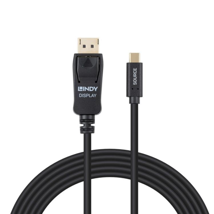 Lindy - 43501 adaptador de cable de vídeo 2 m USB Tipo C DisplayPort Negro