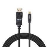Lindy - 43501 adaptador de cable de vídeo 2 m USB Tipo C DisplayPort Negro