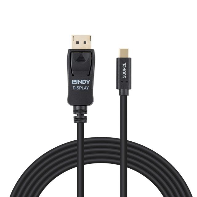 Lindy - 43502 adaptador de cable de vídeo 3 m USB Tipo C DisplayPort Negro