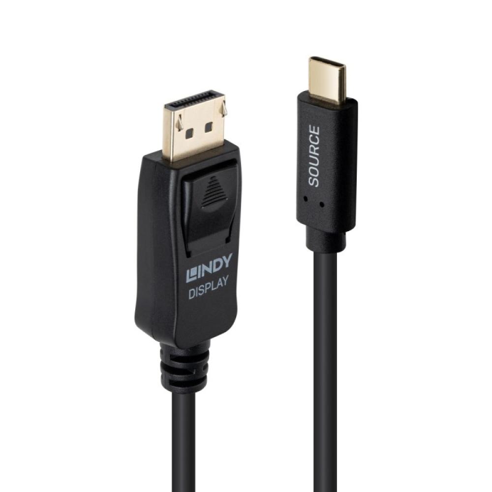 Lindy - 43502 adaptador de cable de vídeo 3 m USB Tipo C DisplayPort Negro
