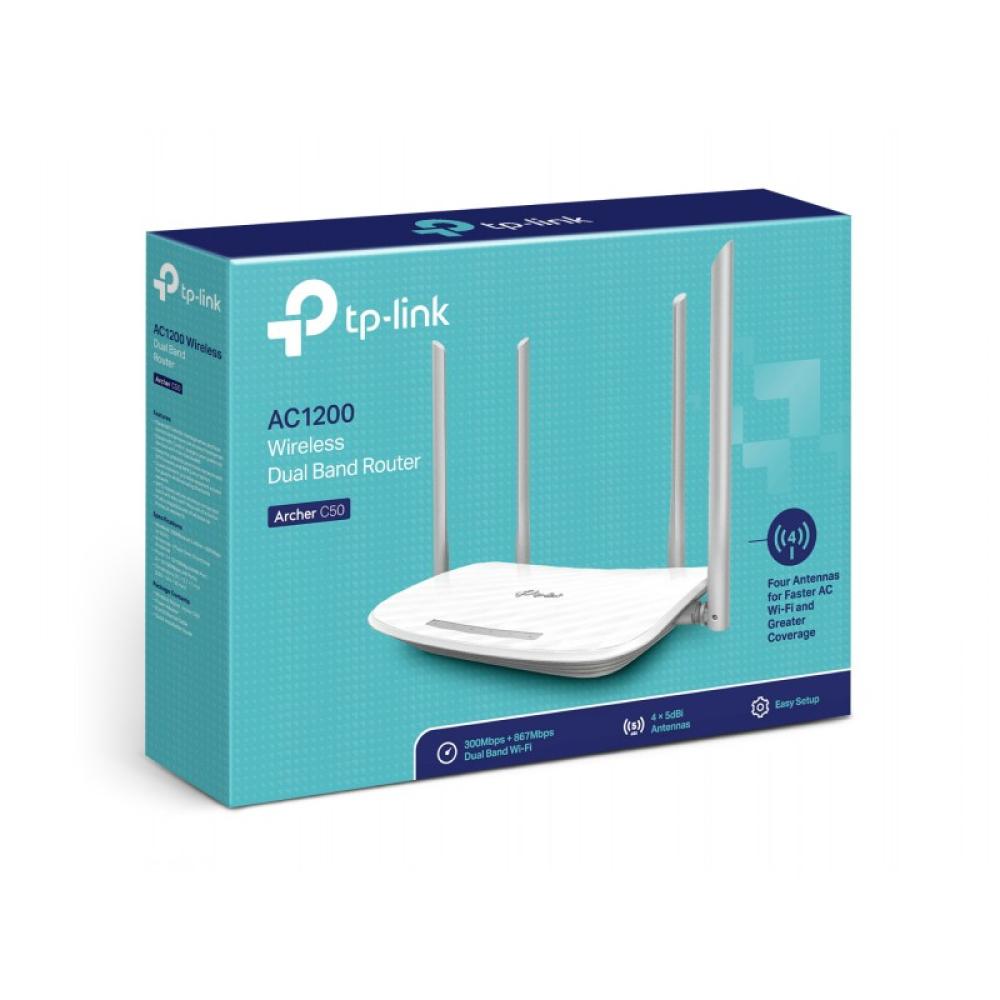 TP-Link - Archer C50 router inalámbrico Ethernet rápido Doble banda (2,4 GHz / 5 GHz) Negro