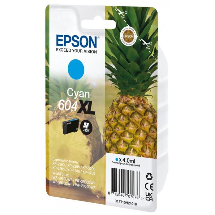 Epson - 604XL cartucho de tinta 1 pieza(s) Original Alto rendimiento (XL) Cian - C13T10H24020