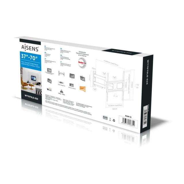 AISENS - WT70TSLE-025 soporte para TV 177,8 cm (70") Negro