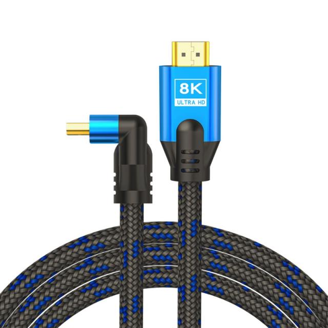 Savio - HDMI (M) v2.1 cable angled 8K HDR Dynamic OFC copper 5m CL-175 cable HDMI 3 m HDMI tipo A (Estándar) Negro
