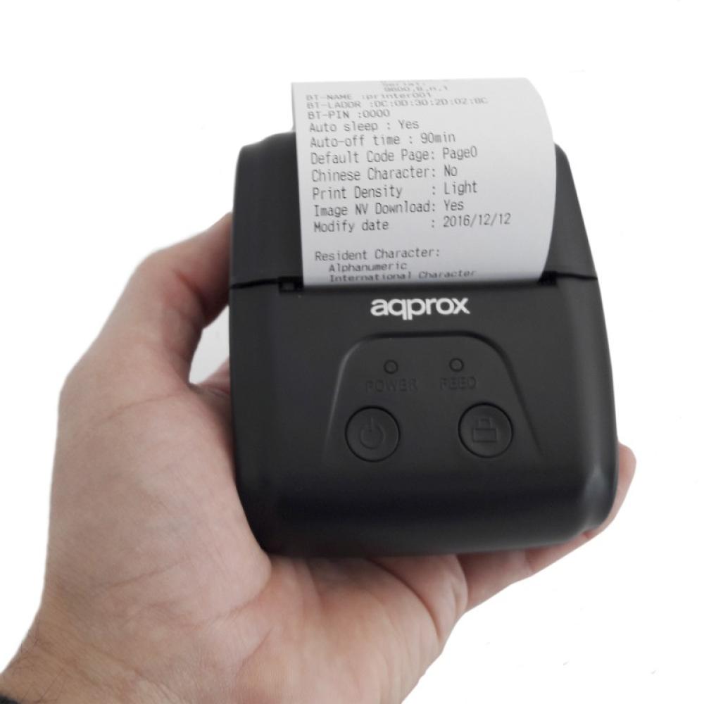 Approx - appPOS58PORTABLE Térmico Impresora portátil 203 x 203 DPI Inalámbrico y alámbrico