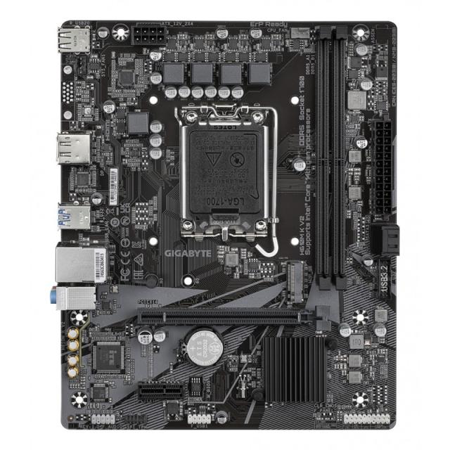 GIGABYTE - H610M K V2 Placa base - Procesadores Intel Core 14ª generación, hasta 5600 MHz DDR5, 1xPCIe 3.0 M.2, LAN 1GbE, USB 3.