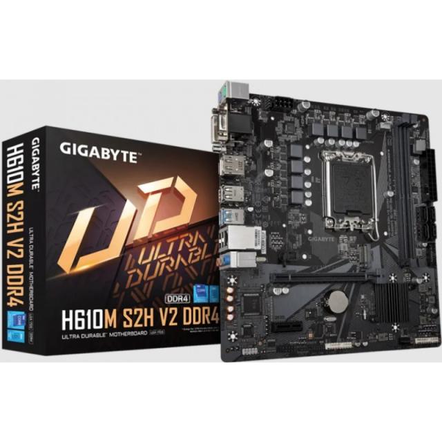 GIGABYTE - H610M S2H V2 Placa base - Soporta CPUs Intel Core de 14ª generación, 4+1+1 Fases Híbridas VRM Digital, hasta 5600MHz