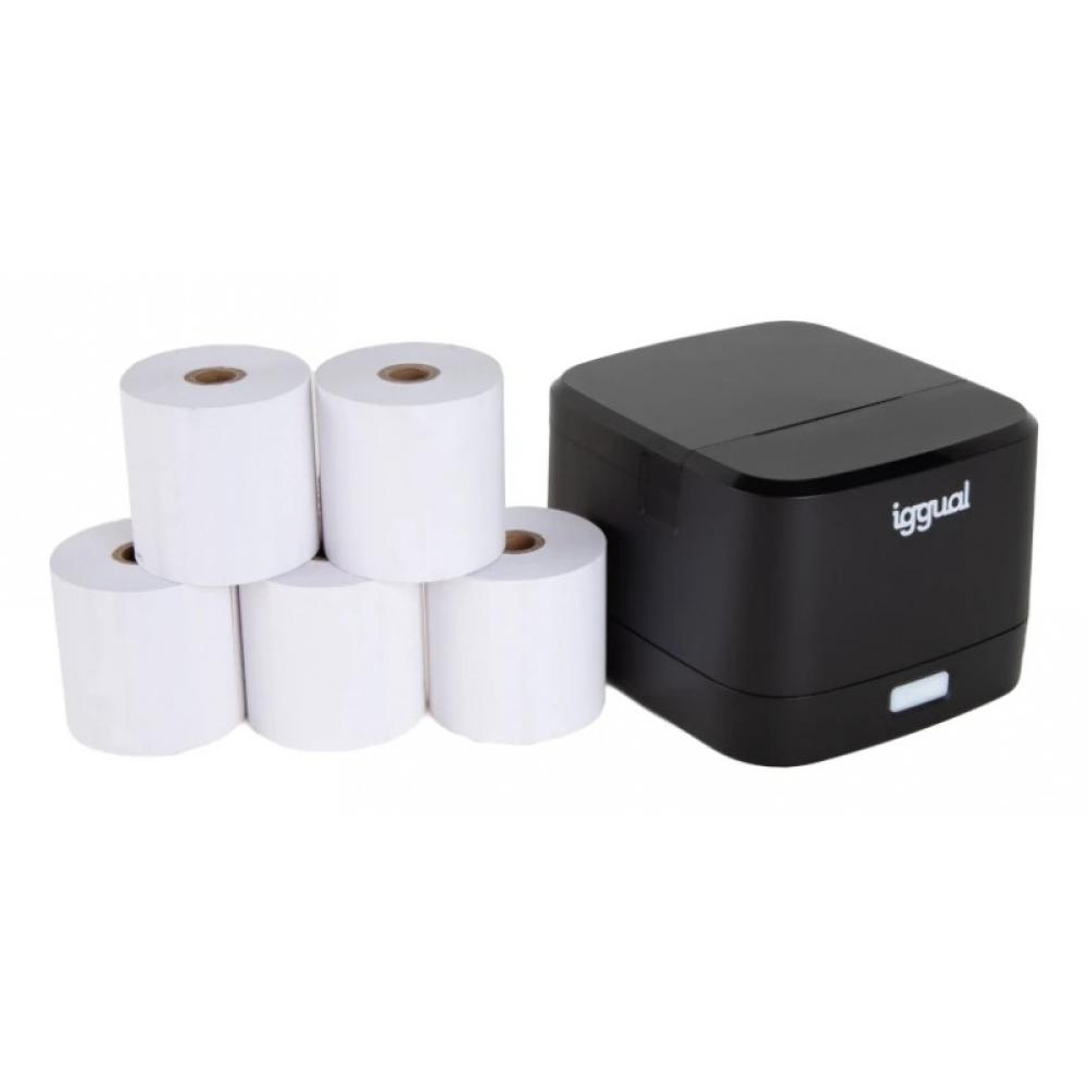 iggual - Kit impresora térmica TP EASY 58 + 5 rollos