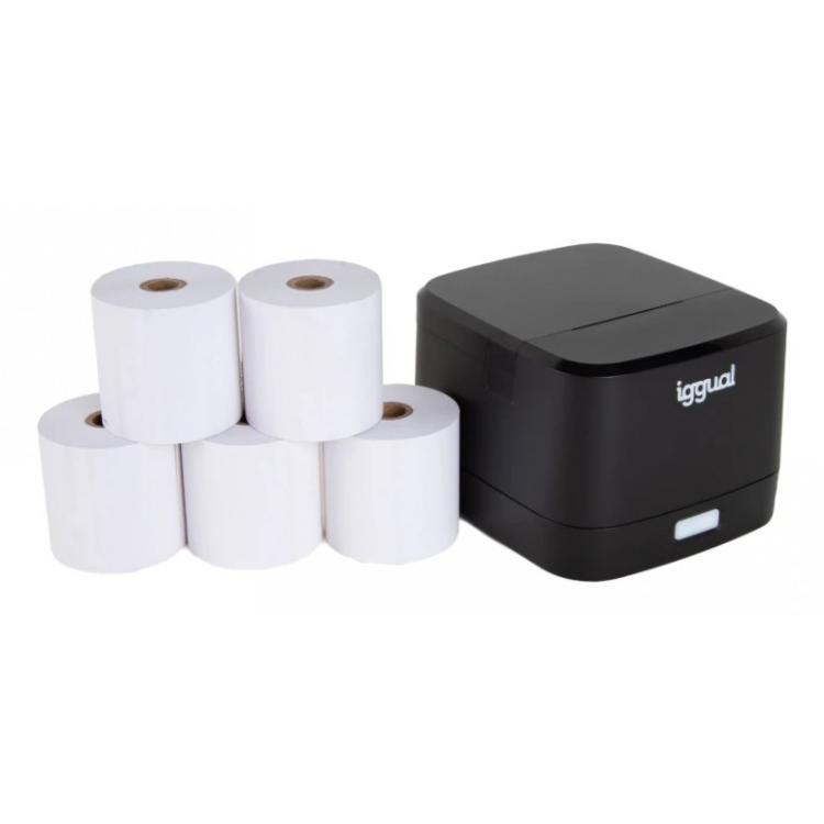 iggual - Kit impresora térmica TP EASY 58 + 5 rollos