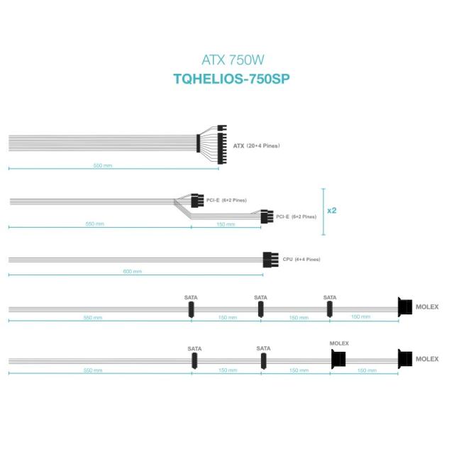 TooQ - Fuente de alimentación ATX 750W APFC 80Plus Bronze