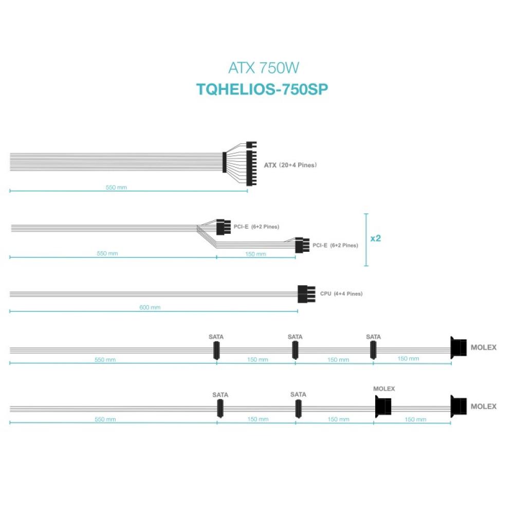 TooQ - Fuente de alimentación ATX 750W APFC 80Plus Bronze