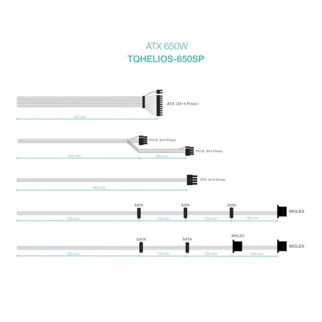 TooQ - Fuente de Alimentación ATX 650W APFC 80Plus Bronze