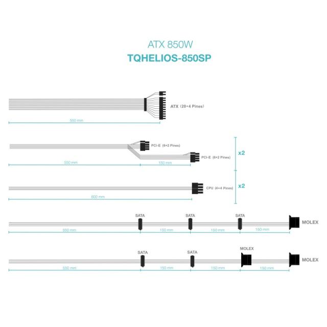 TooQ - Fuente de alimentación ATX 850W APFC 80Plus Bronze