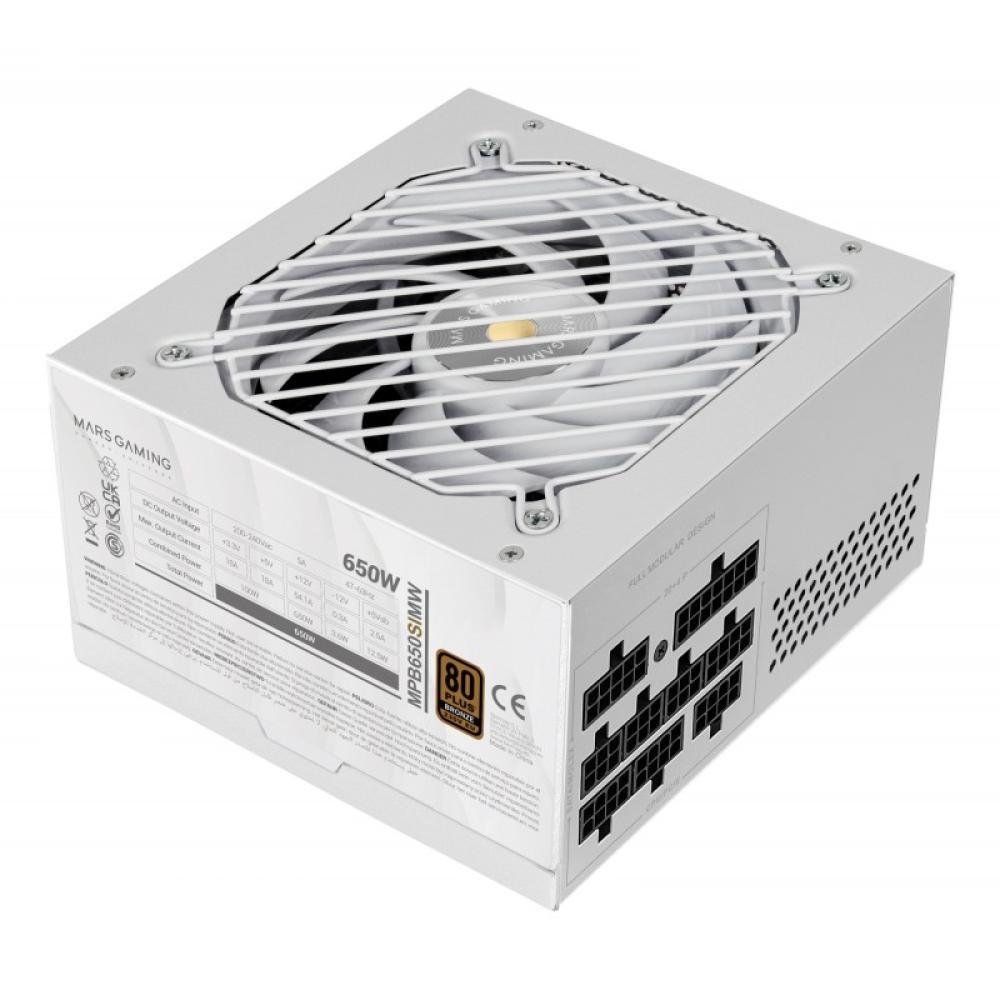 Mars Gaming - MPB650SIMW unidad de fuente de alimentación 650 W 24-pin ATX ATX Blanco