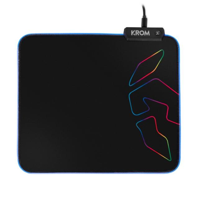Krom - Knout RGB Alfombrilla de ratón para juegos Negro
