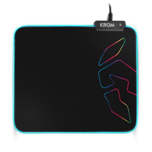 Krom - Knout RGB Alfombrilla de ratón para juegos Negro