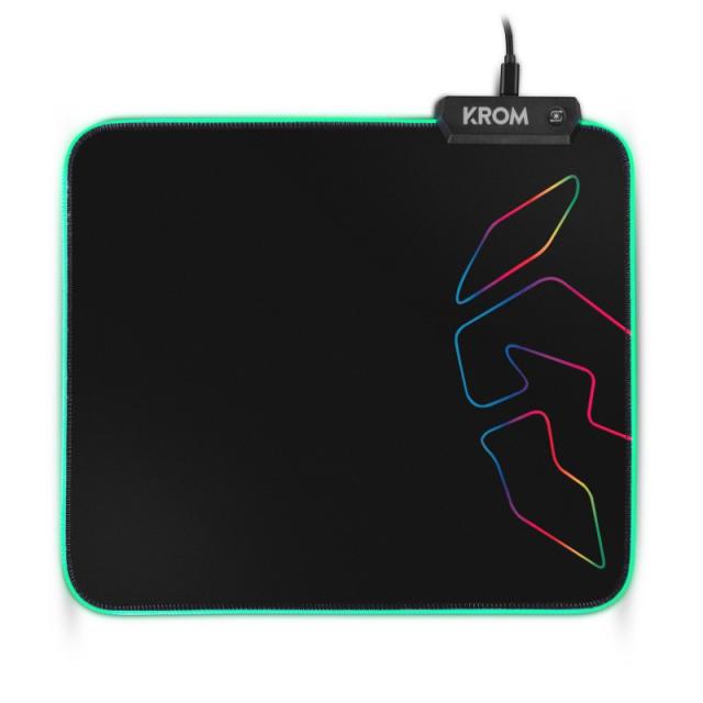 Krom - Knout RGB Alfombrilla de ratón para juegos Negro