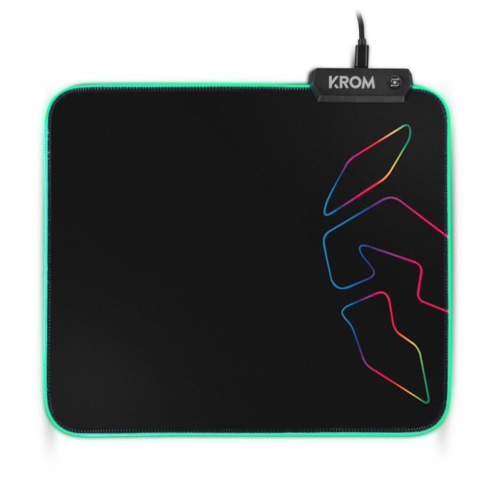 Krom - Knout RGB Alfombrilla de ratón para juegos Negro