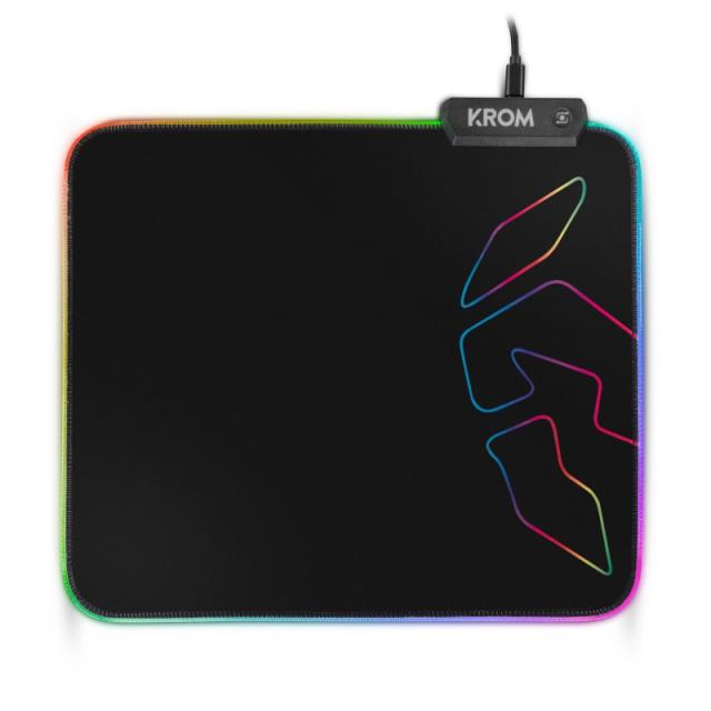 Krom - Knout RGB Alfombrilla de ratón para juegos Negro