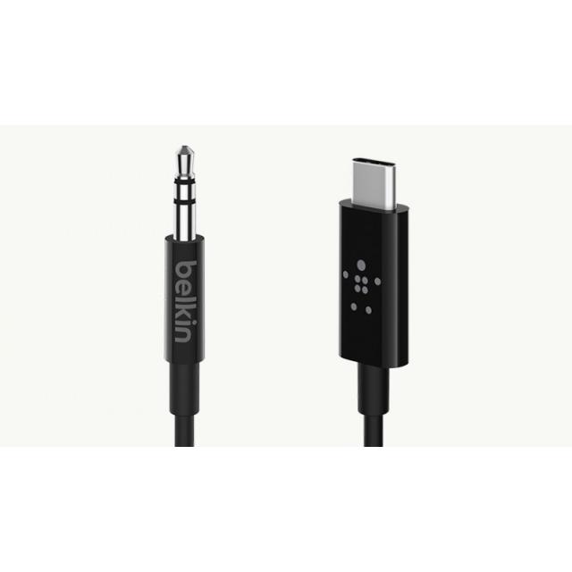Belkin - F7U079BT06-BLK cable de audio 1,8 m 3,5mm USB Tipo C Negro