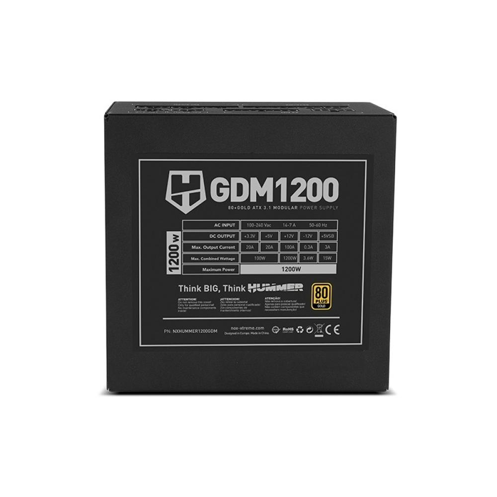 NOX - Hummer GDM 1200W GOLD unidad de fuente de alimentación 20+4 pin ATX ATX Negro
