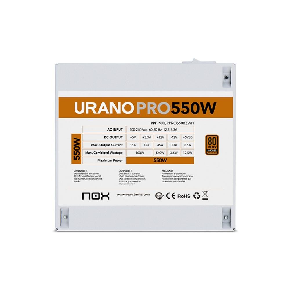 NOX - Urano PRO White 550W Bronze unidad de fuente de alimentación ATX Blanco