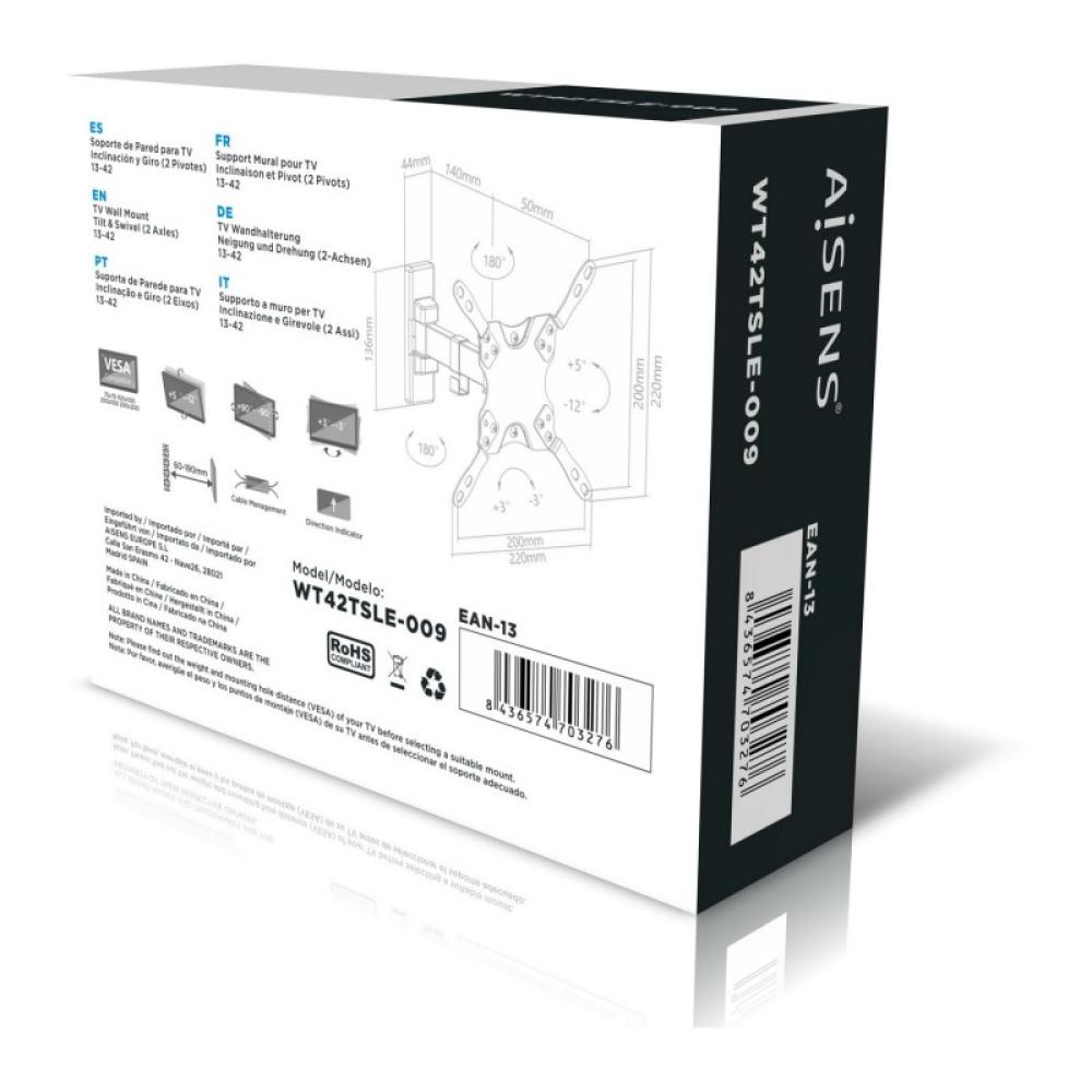 AISENS - WT42TSLE-009 soporte para TV 106,7 cm (42") Negro