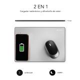 SUBBLIM - Alfombrilla con cargador Inalámbrico Mousepad Wireless Charger Aluminum Silver 10W