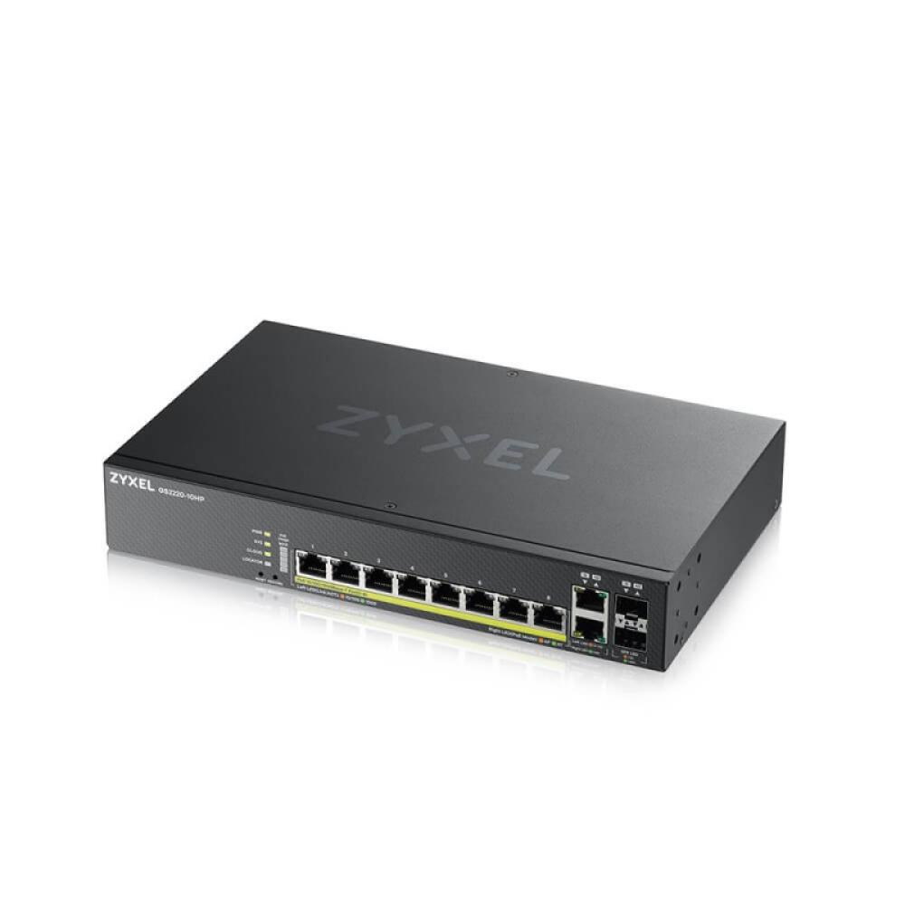 Zyxel - GS2220-10HP-EU0101F switch Gestionado L2 Gigabit Ethernet (10/100/1000) Energía sobre Ethernet (PoE) Negro
