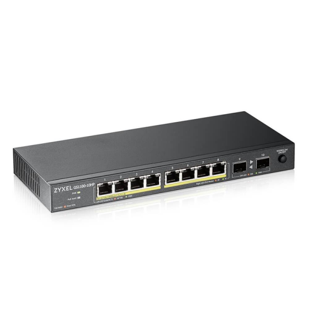 Zyxel - GS1100-10HP v2 No administrado Gigabit Ethernet (10/100/1000) Energía sobre Ethernet (PoE) Negro