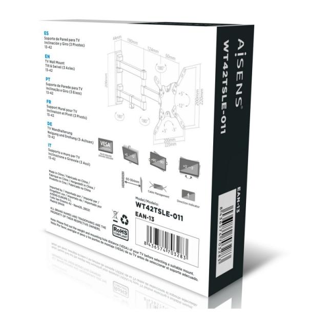 AISENS - WT42TSLE-011 soporte para TV 106,7 cm (42") Negro