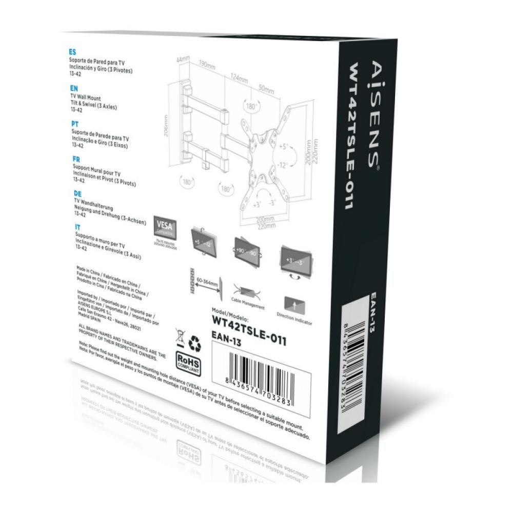 AISENS - WT42TSLE-011 soporte para TV 106,7 cm (42") Negro