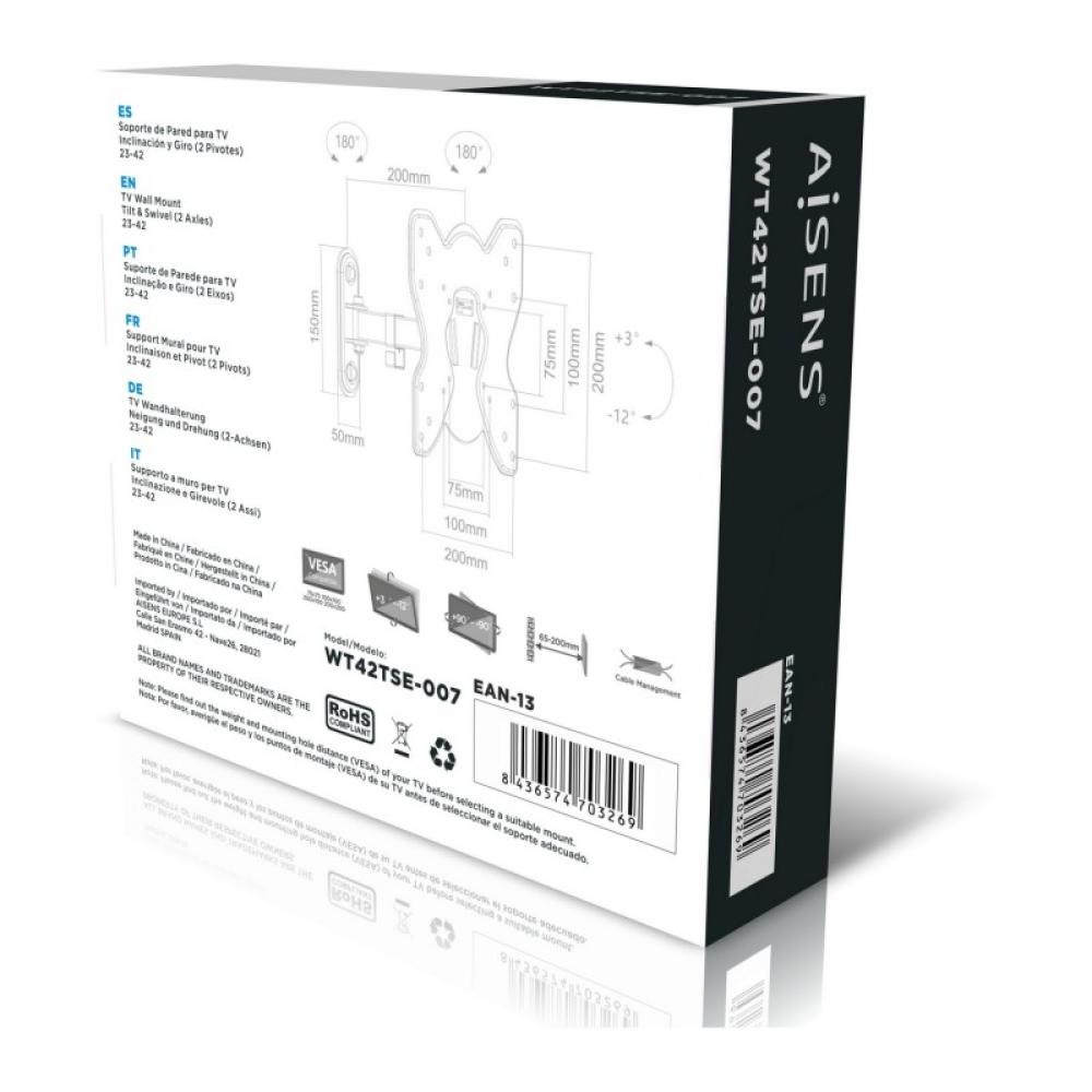AISENS - WT42TSE-007 soporte para TV 106,7 cm (42") Negro