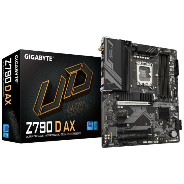 GIGABYTE - Z790 D AX Placa base - Soporta CPUs Intel Core de 14ª generación, VRM digital de 12+1+1 fases, hasta 7600MHz DDR5 (OC