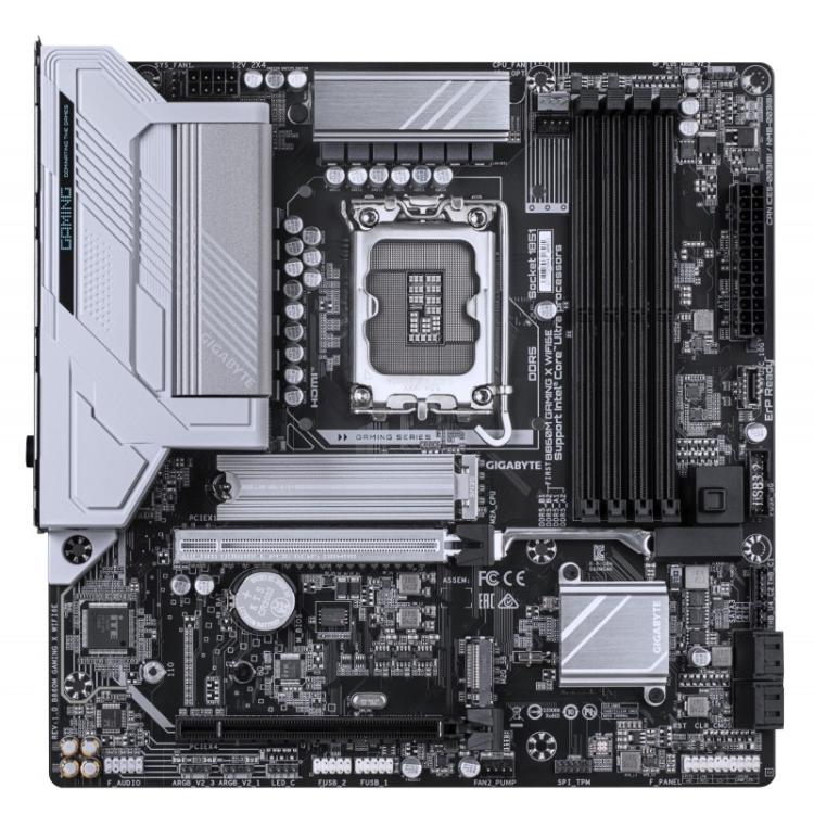 GIGABYTE - B860M GAMING X WIFI6E Placa base - CPUs Intel Core Ultra, VRM de 8+1+2+2 fases, hasta 9200MHz DDR5, 1xPCIe 5.0 + 1xPC