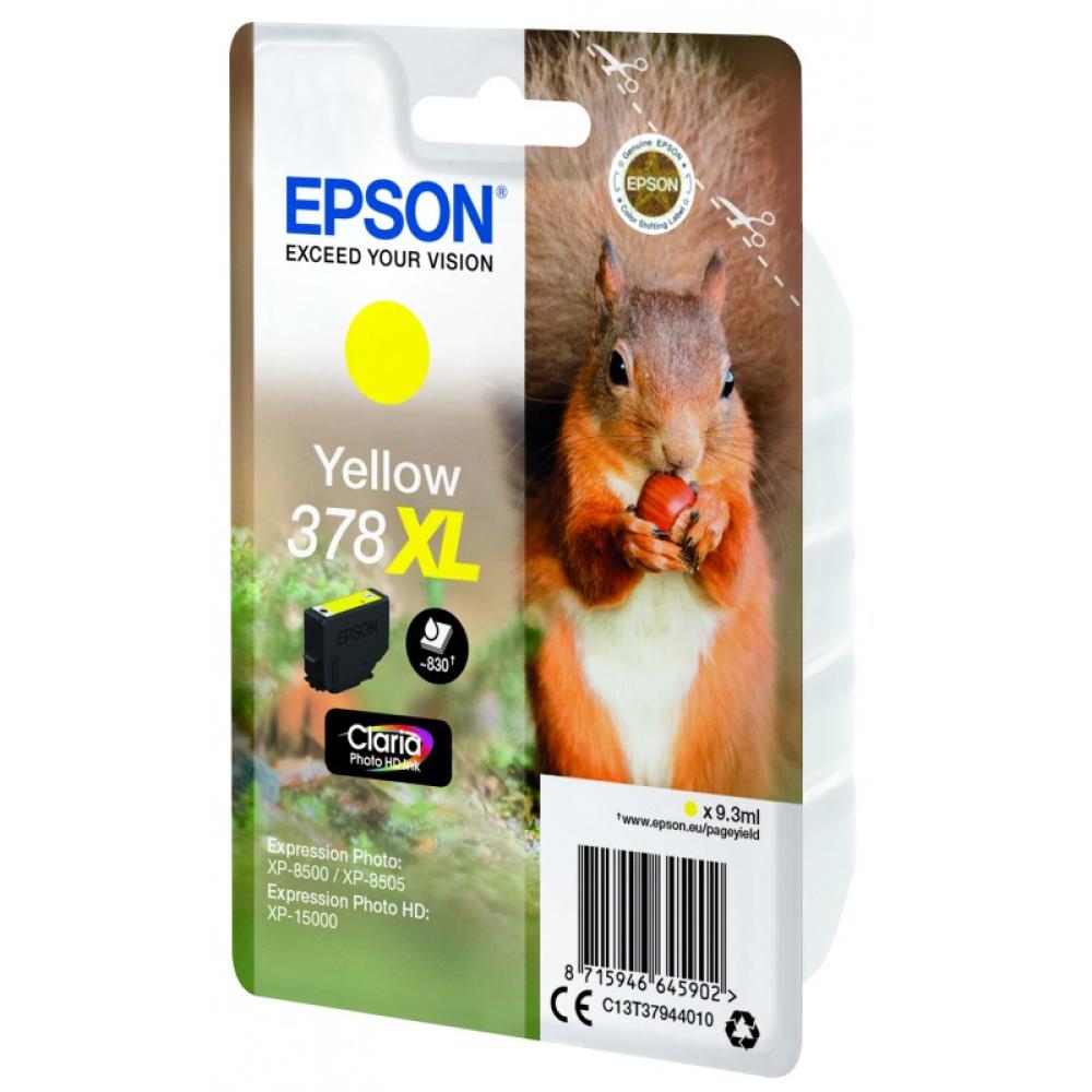 Epson - Squirrel Singlepack Yellow 378XL Claria Photo HD Ink - C13T37944020