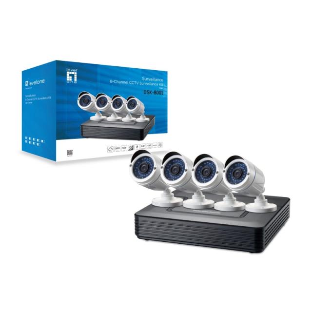 LevelOne - DSK-8001 kit de videovigilancia Alámbrico 8 canales