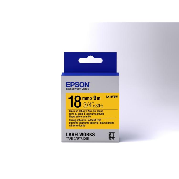 Epson - Cinta adhesiva resistente - LK-5YBW cinta adhesiva resistente negra/amarilla 18/9